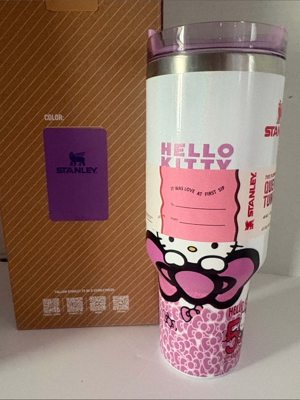 Stanley Hello Kitty Pink and White Travel Tumbler H2.0